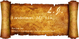 Landesman Júlia névjegykártya